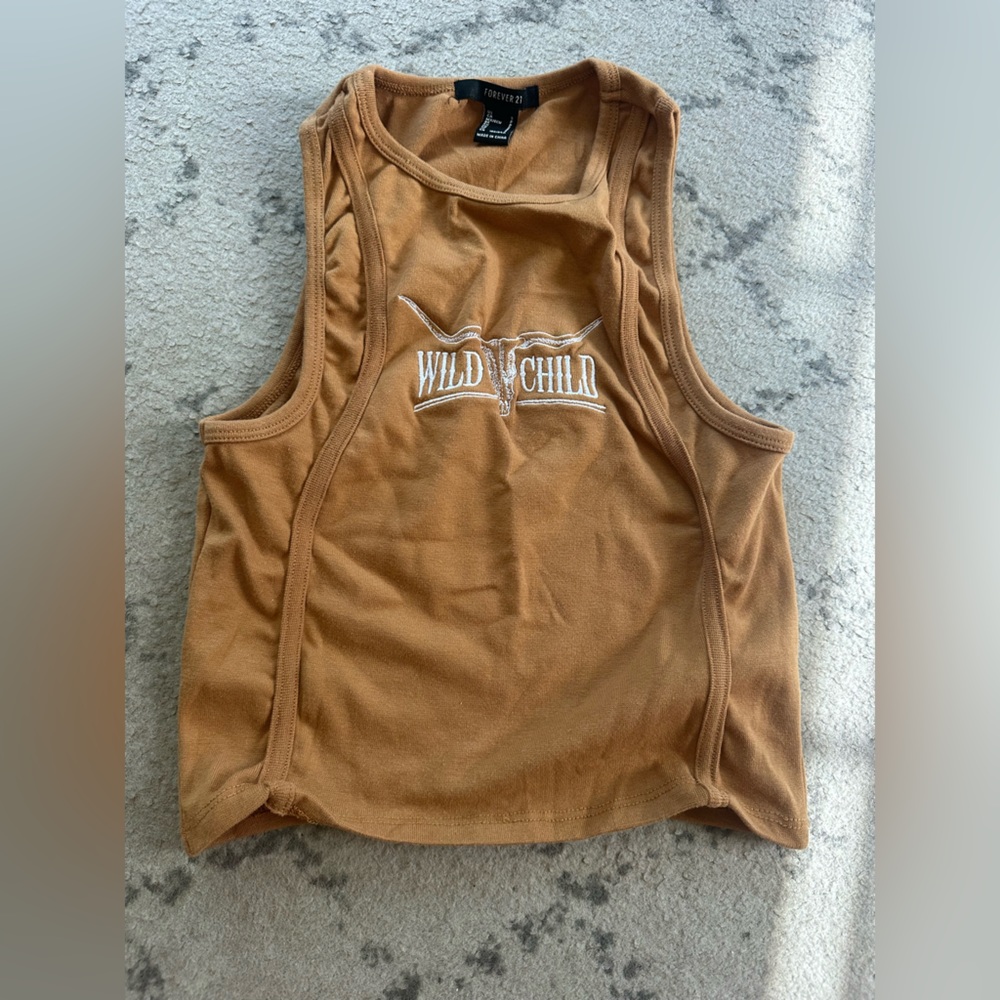 Forever 21 Tan Wild Child Tank Top